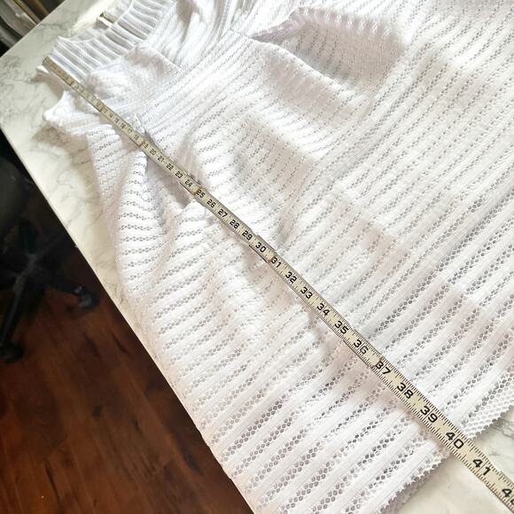Calvin Klein White Eyelet Lace Stripe Sleeveless Sheath Dress Women’s size‎ 10 - Picture 10 of 12